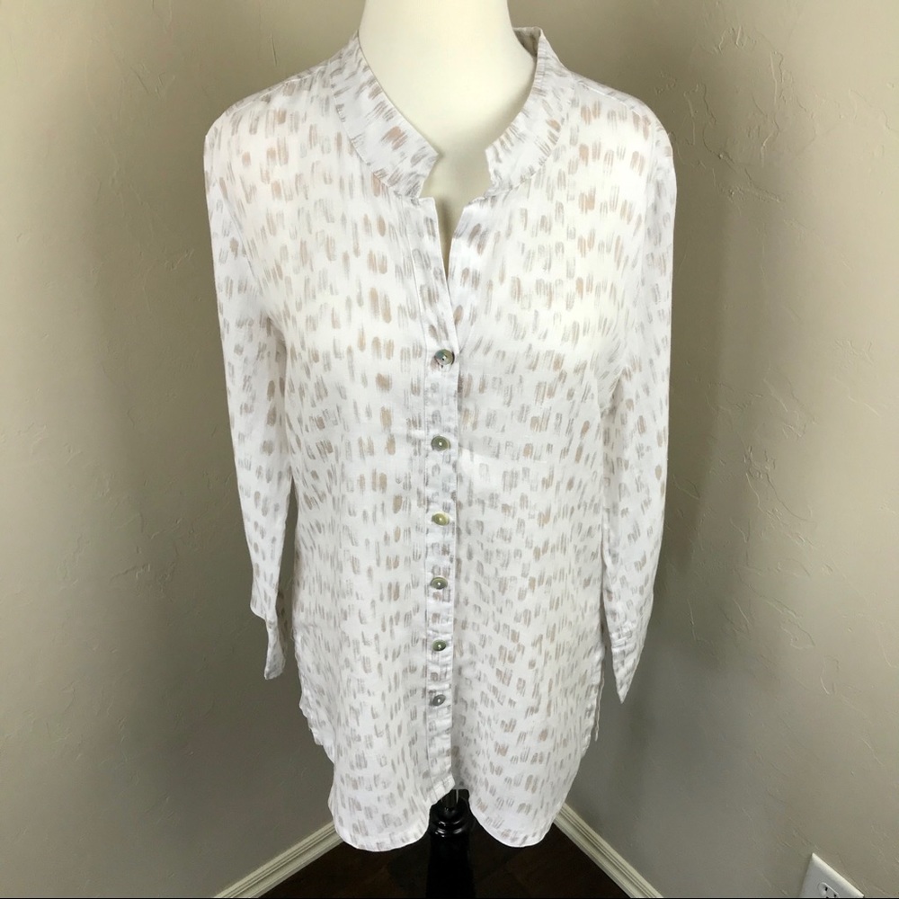 Zozo Button Front Linen Tunic - Picture 1 of 7
